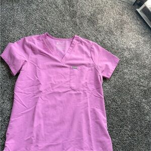 Figs Bright Pink Scrub Top